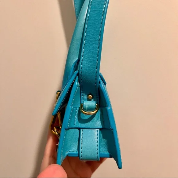 Jacquemus Le Chiquito Mini Bag Blue Leather Top Handle Crossbody - Picture 5 of 8